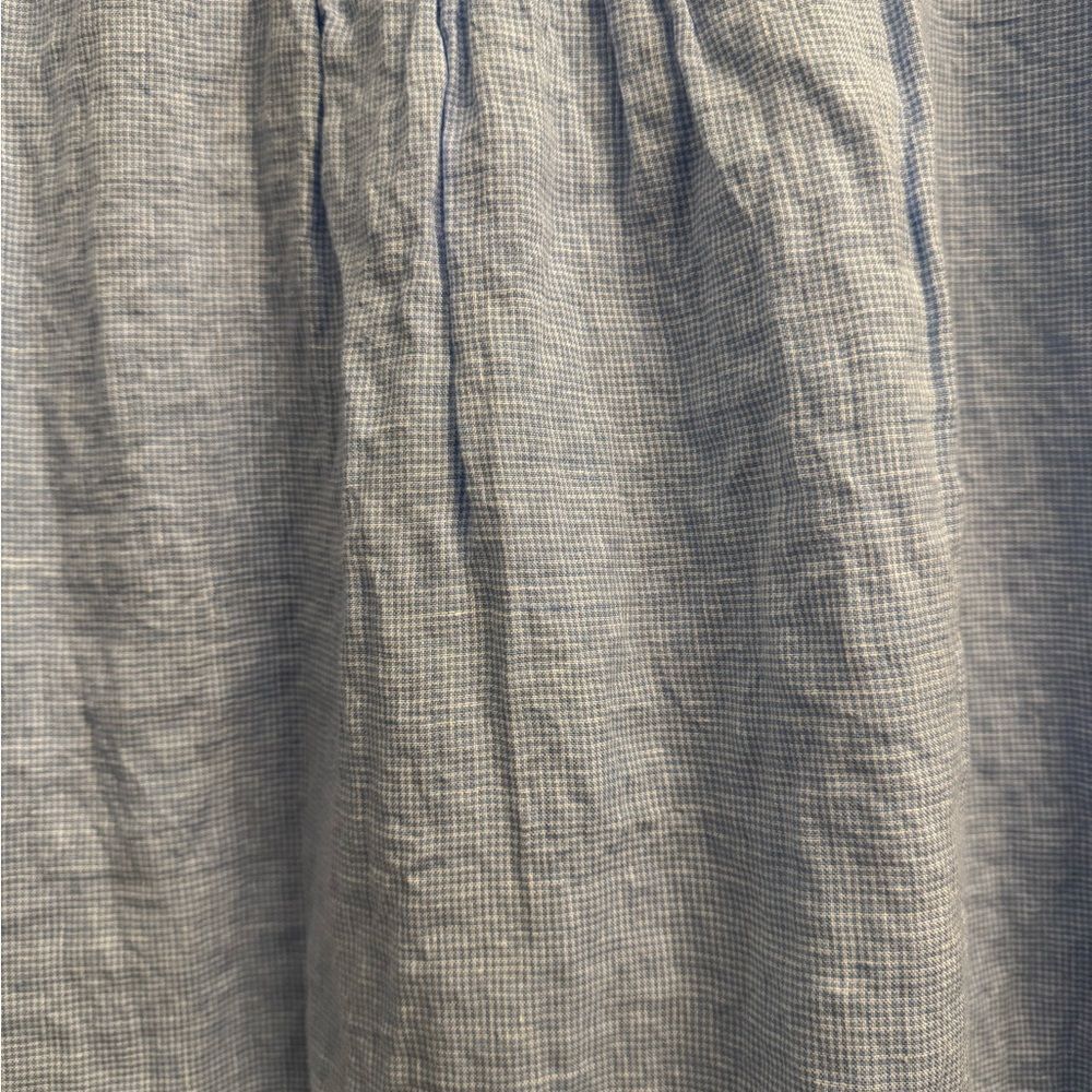 J McLaughlin Size Medium Maryann Linen Pintuck Blue Gingham Sleeveless Dress - Picture 3 of 13
